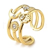 Ion Plating(IP) 304 Stainless Steel Open Cuff Ring for Women RJEW-F166-01G-01-1