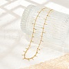 304 Stainless Steel Twist Chain Tassel Necklaces for Women NJEW-U029-01G-3