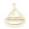 Rack Plating Alloy Open Back Bezel Pendants PALLOY-Q351-60G-FF-2