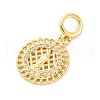 Brass Clear Cubic Zirconia European Dangle Pendants KK-D325-28G-07-2