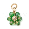 7Pcs 7 Colors Flower Glass Pendants PALLOY-JF03463-3