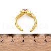 Brass Micro Pave Cubic Zirconia Cuff Finger Rings RJEW-G337-21G-5