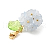 Flower Glass Pendant Decoration HJEW-TA00286-03-4