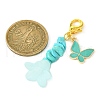 Alloy Enamel Butterfly & Acrylic Flower Pendant Decoration HJEW-JM01556-01-3