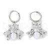 304 Stainless Steel ABS Imitation Pearl Hoop Earrings EJEW-M070-19P-2