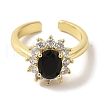 Rack Plating Brass Micro Pave Cubic Zirconia Cuff Rings RJEW-H228-01G-04-2
