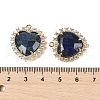 Natural Lapis Lazuli Faceted Heart Pendants G-I382-03G-01-3