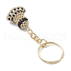 Glass Pearl Round Bead with Fishing Thread Nylon Wire and 304 Stainless Steel Eye Pins and 304 Stainless Steel Beads and Grade A Round Glass Seed Beads and Iron Split Key Rings Keychains KEYC-MZ00042-4