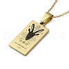 304 Stainless Steel Black Enamel Rectangle with Constellation Pendant Necklaces NJEW-I128-01D-1