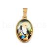 Religion Theme 304 Stainless Steel Pave Epoxy Pendants STAS-K256-29G-02-1