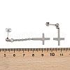 201 Stainless Steel Dangle Stud Earrings EJEW-P314-01C-P-5