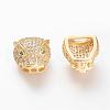 Brass Micro Pave Cubic Zirconia Beads ZIRC-S053-YS043-2-1