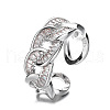 Brass Micro Pave Cubic Zirconia Adjustable Cuff Rings FS-WG8FE28-01-2