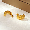 Elegant Stainless Steel Oval Stud Earrings CZ2608-3