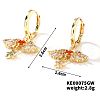 Elegant Vintage Copper Hoop Earrings with Geometric Zircon Stones IN0853-4-1