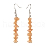 Natural Red Aventurine Chips Dangle Earrings with Glass EJEW-JE04840-01-2