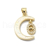 Brass Micro Pave Clear Cubic Zirconia Pendants KK-A221-18B-G-1