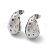 304 Stainless Steel Teardrop Stud Earrings EJEW-B108-05P-B-2