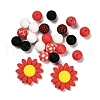 23Pcs Sunflower & Round Silicone Focal Beads SIL-L005-01F-2