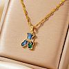 Cute Mini Cartoon Bear Brass Cubic Zirconia Pendant Necklaces for Women JK9579-2-1