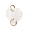 6Pcs 2 Colors Natural Freshwater Shell Heart Connector Charms PALLOY-JF03885-3