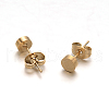 Flat Round 304 Stainless Steel Stud Earrings EJEW-O052-08-2