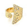 Fishtail Rack Plating Brass Micro Pave Cubic Zirconia Open Cuff Rings for Women RJEW-M022-06G-01-2