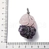 Natural Amethyst & Rose Quartz Nuggets Big Pendants G-K338-43P-02-3