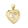 Rack Plating Brass Micro Pave Cubic Zirconia Pendants KK-L226-101G-A-1