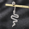 Alloy Rhinestone Snake Curved Barbell Belly Rings AJEW-R007-03P-04-1