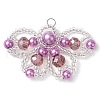 Seed Beads & Glass Pearl Beaded Charms PALLOY-MZ00336-03-1