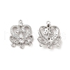 Brass with Clear Cubic Zirconia Connector Charms KK-Q773-22P-1