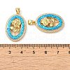 Rack Plating Brass Micro Pave Clear Cubic Zirconia Pendants KK-P268-10C-G-4