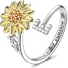 Adjustable Brass Rhinestone Rotating Cuff Rings FS-WG5B177-05-1