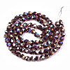 Electroplate Transparent Glass Beads Strands EGLA-T019-06I-2