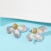 304 Stainless Steel Two Tone Stud Earrings EJEW-S265-09GP-2