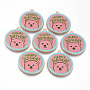 Alloy Enamel Pendants X-ENAM-T011-44KC-RS-1