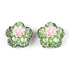 Flower Shape Polymer Clay Rhinestone Beads CLAY-U023-01D-1