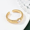 Brass & Oval ABS Imitation Pearl Cuff Rings RJEW-S633-01G-3