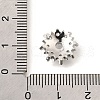 Flower Brass Clear Cubic Zirconia Bead Caps KK-V008-08A-P-3