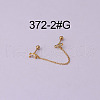 Brass Clear Cubic Zirconia Cartilage Earrings with Tassel Chain WGFB250-08-1