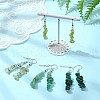 Natural Green Aventurine & Prehnite & Malachite & Peridot Chip Dangle Earrings Set for Women EJEW-JE06245-05-1