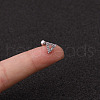 316L Surgical Stainless Steel Micro Pave Clear Cubic Zirconia Triangle Cartilage Earrings WG9CD6D-37-1