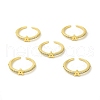 Clear Cubic Zirconia Initial Letter Open Cuff Ring RJEW-H120-09G-A-4