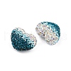 Gradient Color Heart Shaped Polymer Clay Rhinestone Beads CLAY-NH0002-03C-2