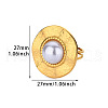 Retro Royal Style 304 Stainless Steel Imitation Pearl Cuff Rings FS-WG343E9-03-4