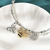 Brass Micro Pave Clear Cubic Zirconia Charm Bangles for Women BJEW-Z089-04G-3