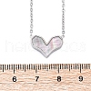 304 Stainless Steel Pave Natural Colorful Shell Heart Pendant Necklaces for Women NJEW-U032-09P-02-5