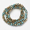 Electroplate Opaque Glass Beads Strands EGLA-A034-P6mm-O12-2