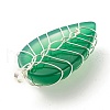 Natural Green Onyx Agate Pendants PALLOY-JF01384-01-4